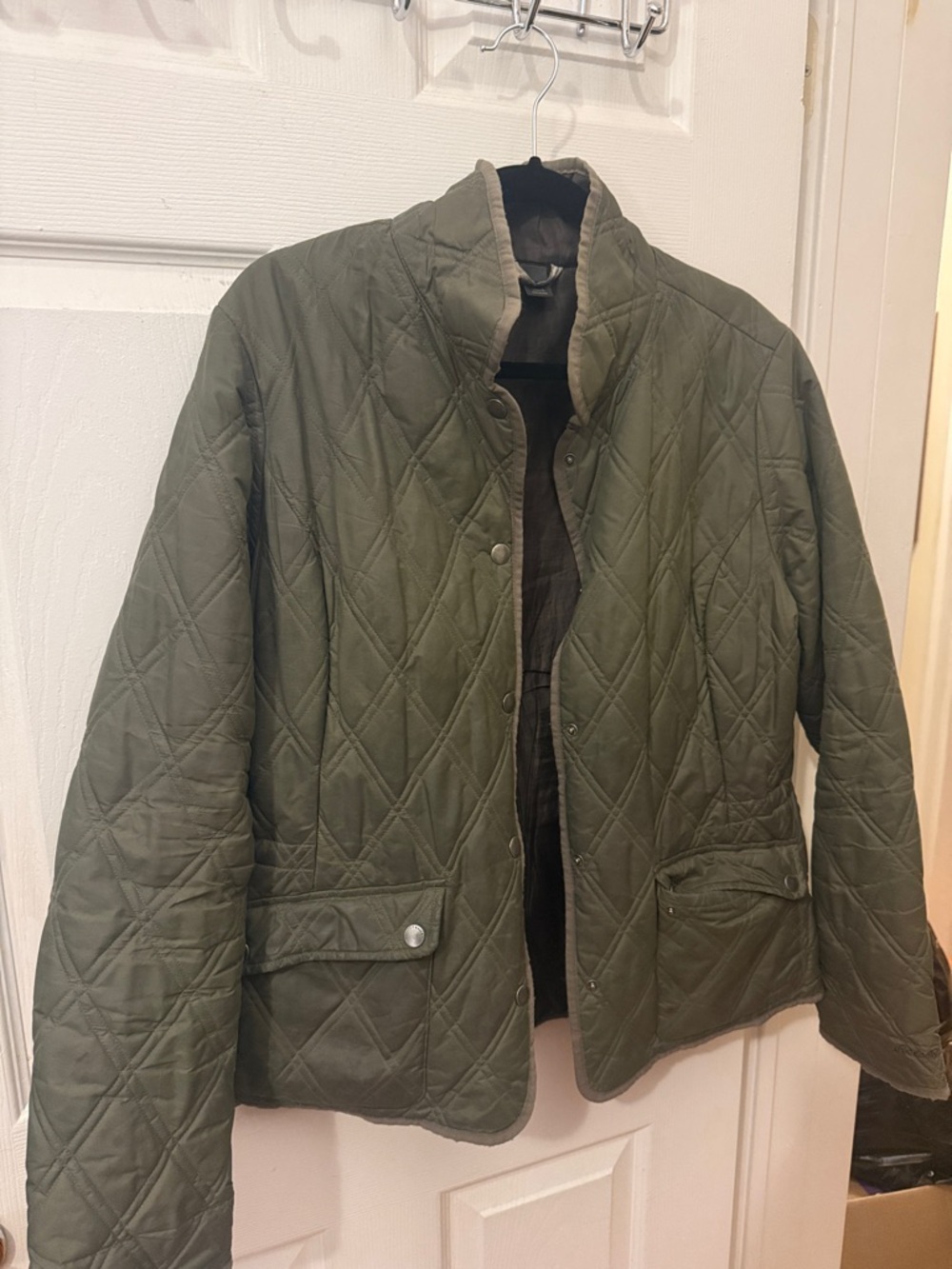 Eddie Bauer Quilted Olive Green Jacket Women’s L
